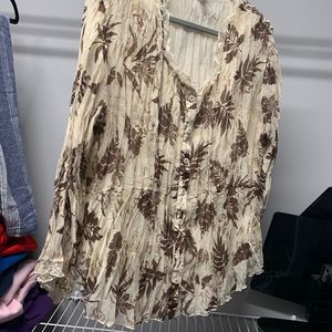 Brown, tan and gold Cold water Creek blouse